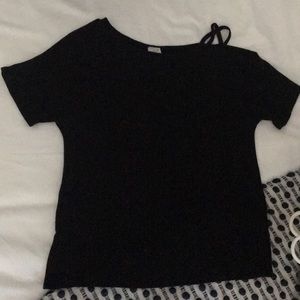 Black, off one shoulder top